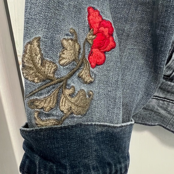 Code Bleu - Women’s Denim Embroidered Floral Jacket, Size 2X - Picture 5 of 7